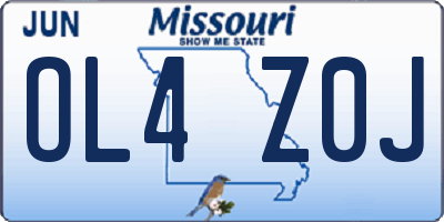 MO license plate OL4Z0J