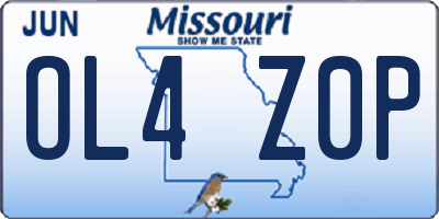 MO license plate OL4Z0P