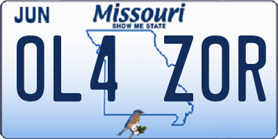 MO license plate OL4Z0R