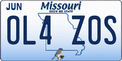 MO license plate OL4Z0S