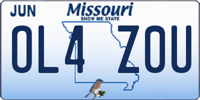 MO license plate OL4Z0U