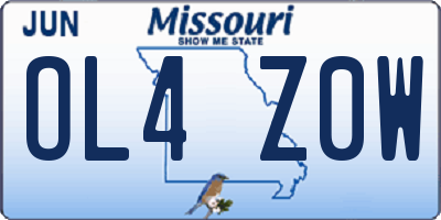 MO license plate OL4Z0W