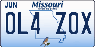 MO license plate OL4Z0X