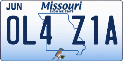 MO license plate OL4Z1A