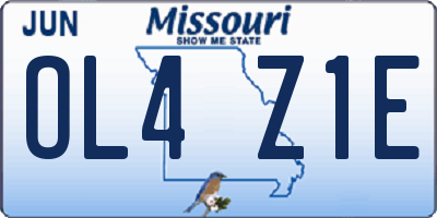 MO license plate OL4Z1E