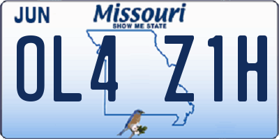 MO license plate OL4Z1H