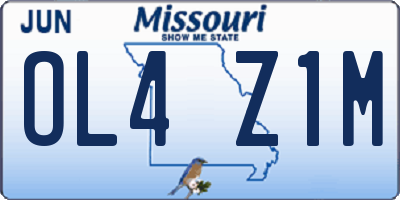 MO license plate OL4Z1M