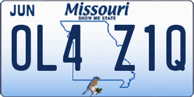 MO license plate OL4Z1Q