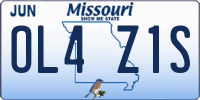 MO license plate OL4Z1S