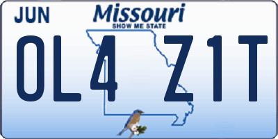 MO license plate OL4Z1T