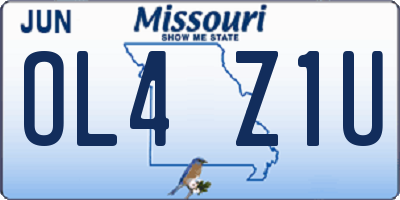 MO license plate OL4Z1U