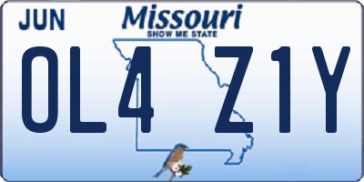 MO license plate OL4Z1Y