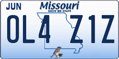 MO license plate OL4Z1Z