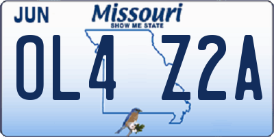 MO license plate OL4Z2A