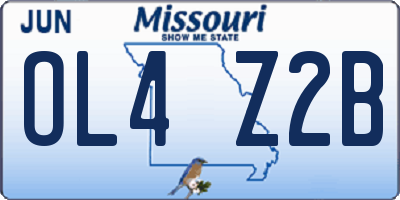 MO license plate OL4Z2B