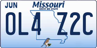 MO license plate OL4Z2C