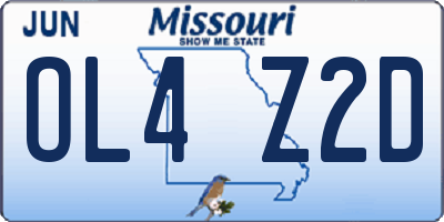 MO license plate OL4Z2D