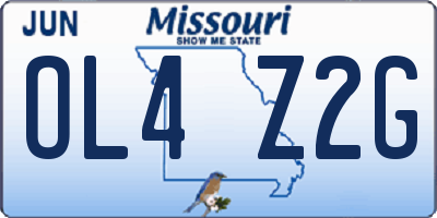 MO license plate OL4Z2G