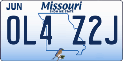 MO license plate OL4Z2J