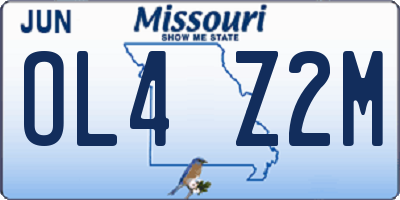 MO license plate OL4Z2M
