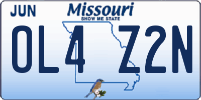 MO license plate OL4Z2N