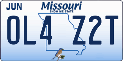 MO license plate OL4Z2T