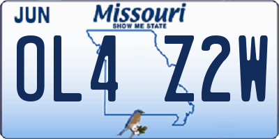 MO license plate OL4Z2W