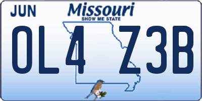 MO license plate OL4Z3B