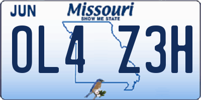 MO license plate OL4Z3H