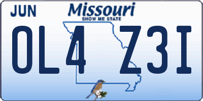 MO license plate OL4Z3I