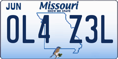 MO license plate OL4Z3L