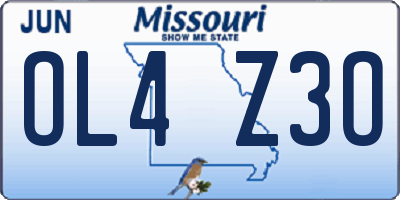 MO license plate OL4Z3O