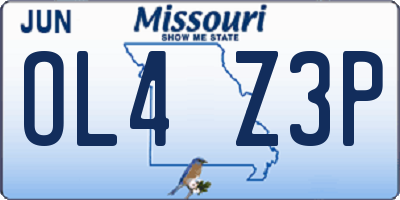 MO license plate OL4Z3P