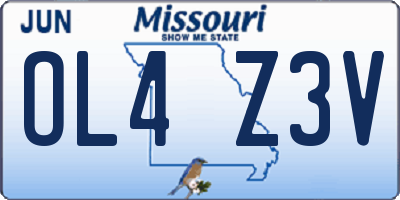 MO license plate OL4Z3V