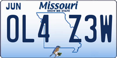 MO license plate OL4Z3W