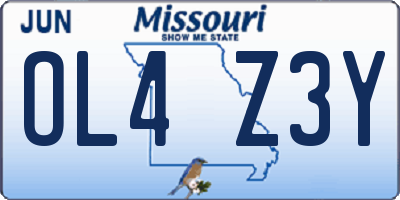 MO license plate OL4Z3Y