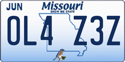 MO license plate OL4Z3Z