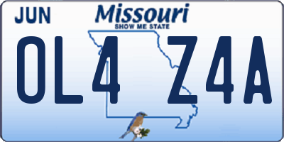 MO license plate OL4Z4A