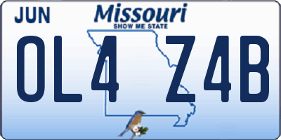 MO license plate OL4Z4B