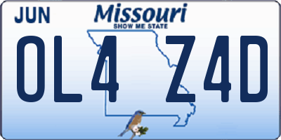 MO license plate OL4Z4D