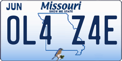 MO license plate OL4Z4E