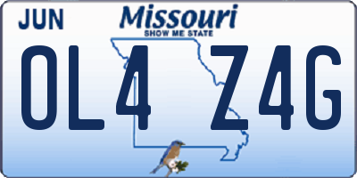 MO license plate OL4Z4G