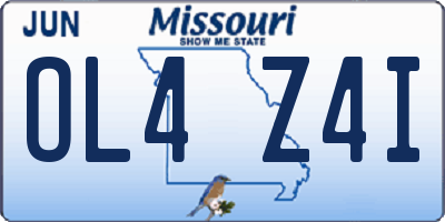 MO license plate OL4Z4I