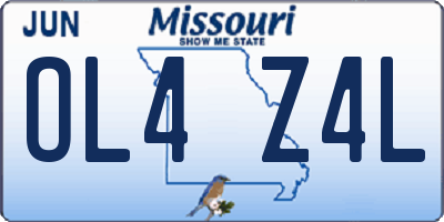 MO license plate OL4Z4L