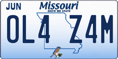 MO license plate OL4Z4M