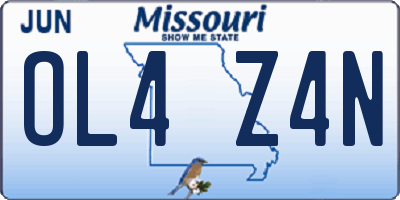 MO license plate OL4Z4N