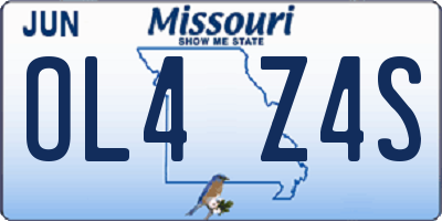 MO license plate OL4Z4S