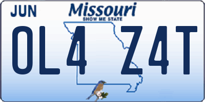 MO license plate OL4Z4T
