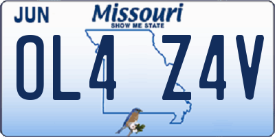 MO license plate OL4Z4V
