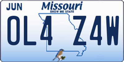 MO license plate OL4Z4W